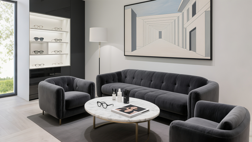Vision Space Optometrists 官网展示的接待区